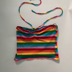 Forever 21 rainbow tube top with straps!!!